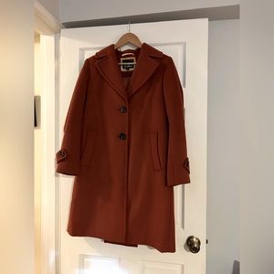 Sam Edelman burnt orange twill wool coat in size 4